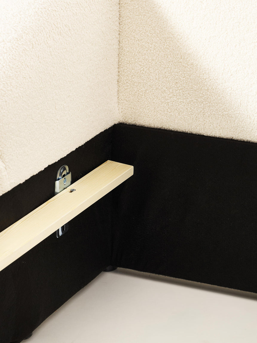 Suzi Çift Kişilik Karyola Kırık Beyaz Teddy