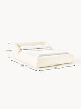 Suzi Çift Kişilik Karyola Kırık Beyaz Teddy