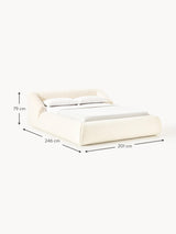 Suzi Çift Kişilik Karyola Kırık Beyaz Teddy