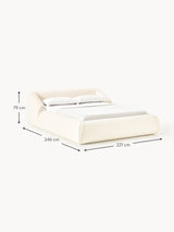 Suzi Çift Kişilik Karyola Kırık Beyaz Teddy