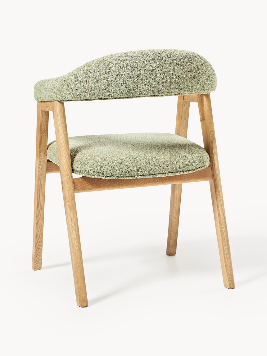 Sweet Ahşap Sandalye Adaçayı Yeşili Bukle Meşe