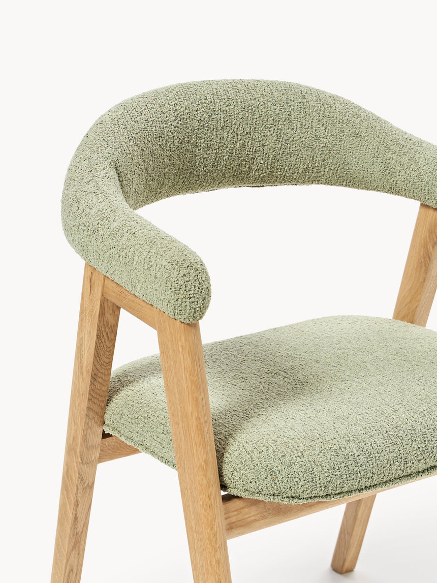 Sweet Ahşap Sandalye Adaçayı Yeşili Bukle Meşe