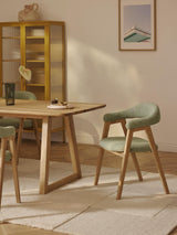 Sweet Ahşap Sandalye Adaçayı Yeşili Bukle Meşe