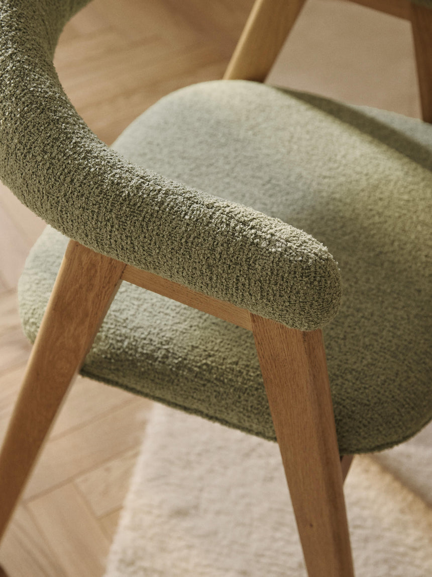 Sweet Ahşap Sandalye Adaçayı Yeşili Bukle Meşe