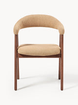 Sweet Ahşap Sandalye Bej Bukle Ceviz