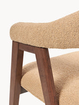 Sweet Ahşap Sandalye Bej Bukle Ceviz