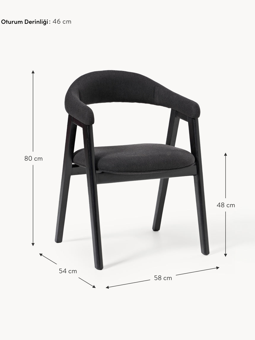 Sweet Ahşap Sandalye Siyah Siyah