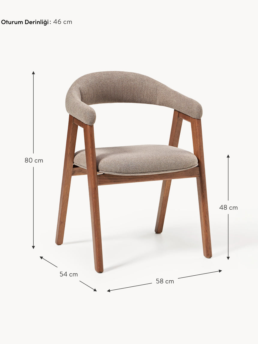 Sweet Ahşap Sandalye Vizon Ceviz