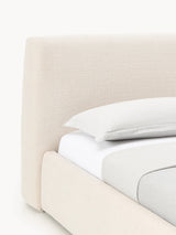 Swift Çift Kişilik Karyola Açık Bej Dokuma Kadife