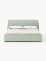 Swift Çift Kişilik Karyola Adaçayı Yeşili Dokuma Kadife