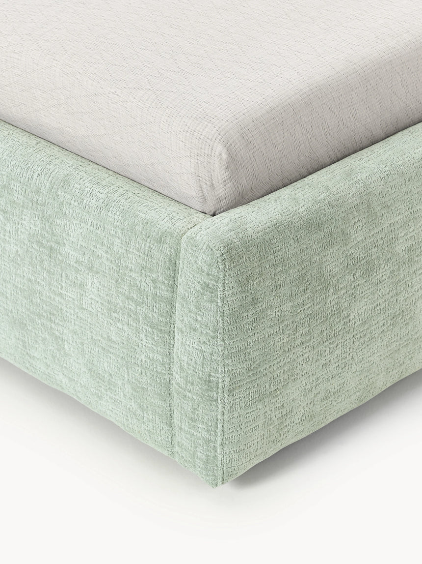 Swift Çift Kişilik Karyola Adaçayı Yeşili Dokuma Kadife