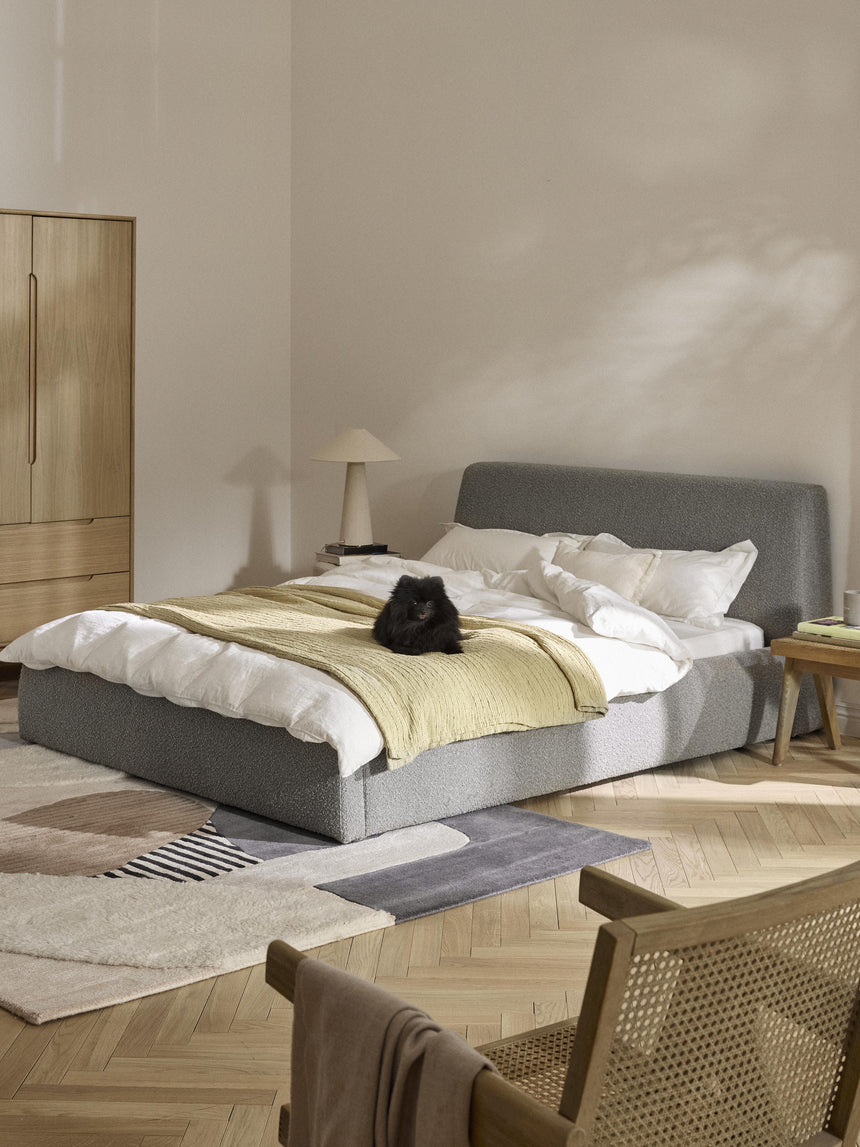 Swift Çift Kişilik Karyola Gri Bukle