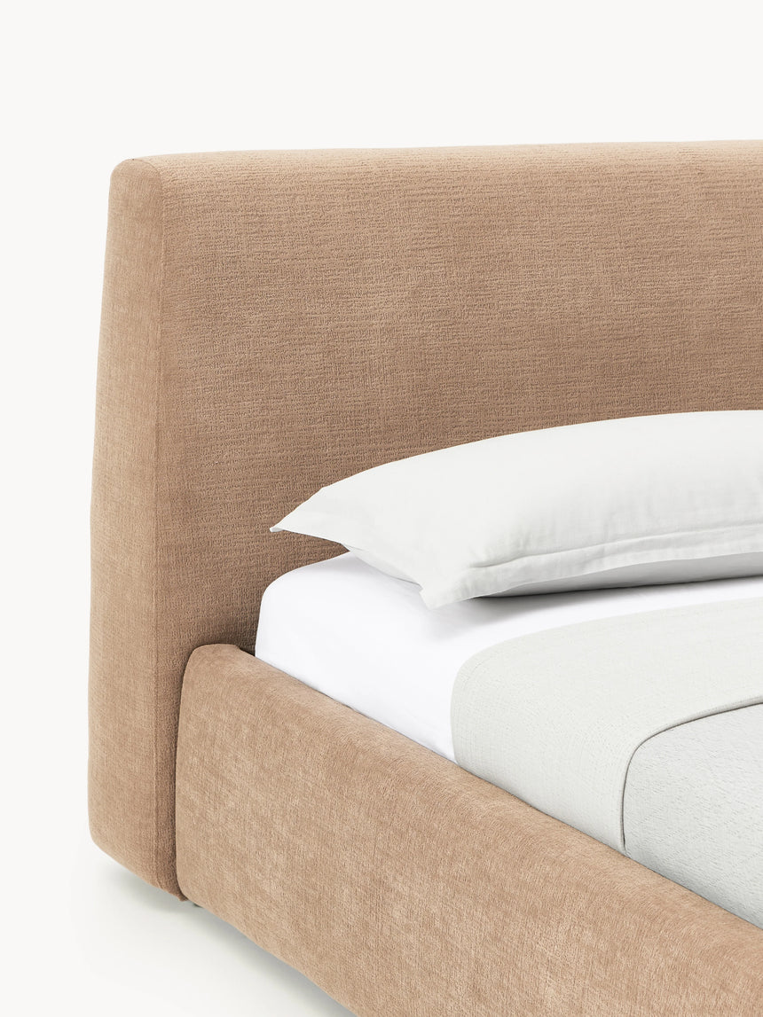 Swift Çift Kişilik Karyola Kahve Dokuma Kadife