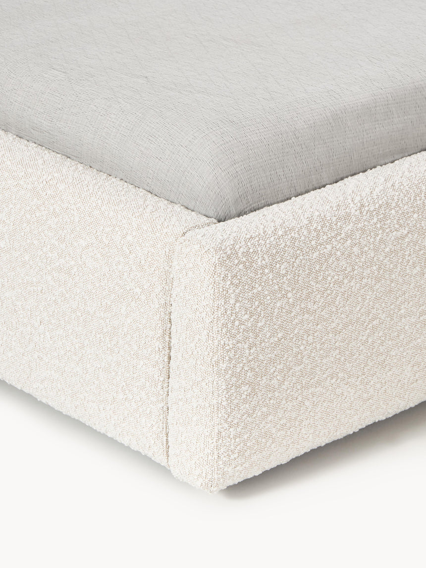 Swift Çift Kişilik Karyola Kırık Beyaz Bukle