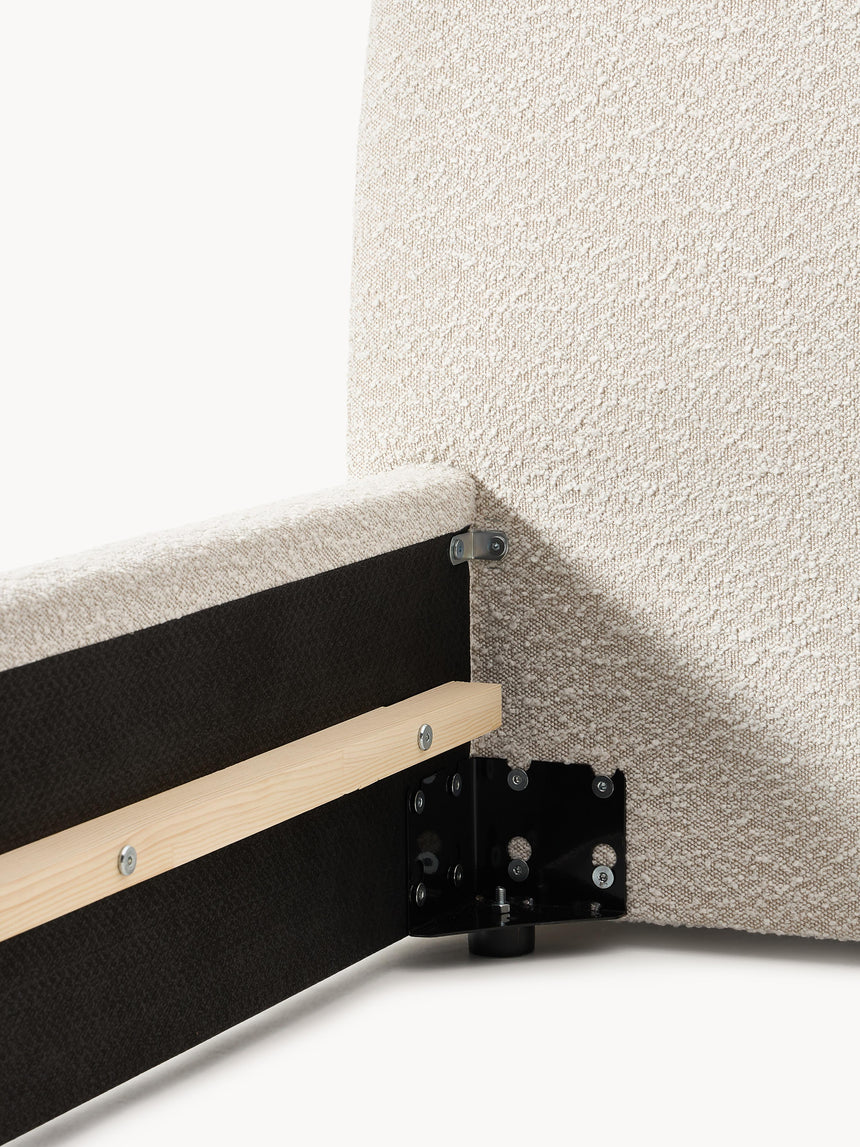 Swift Çift Kişilik Karyola Kırık Beyaz Bukle