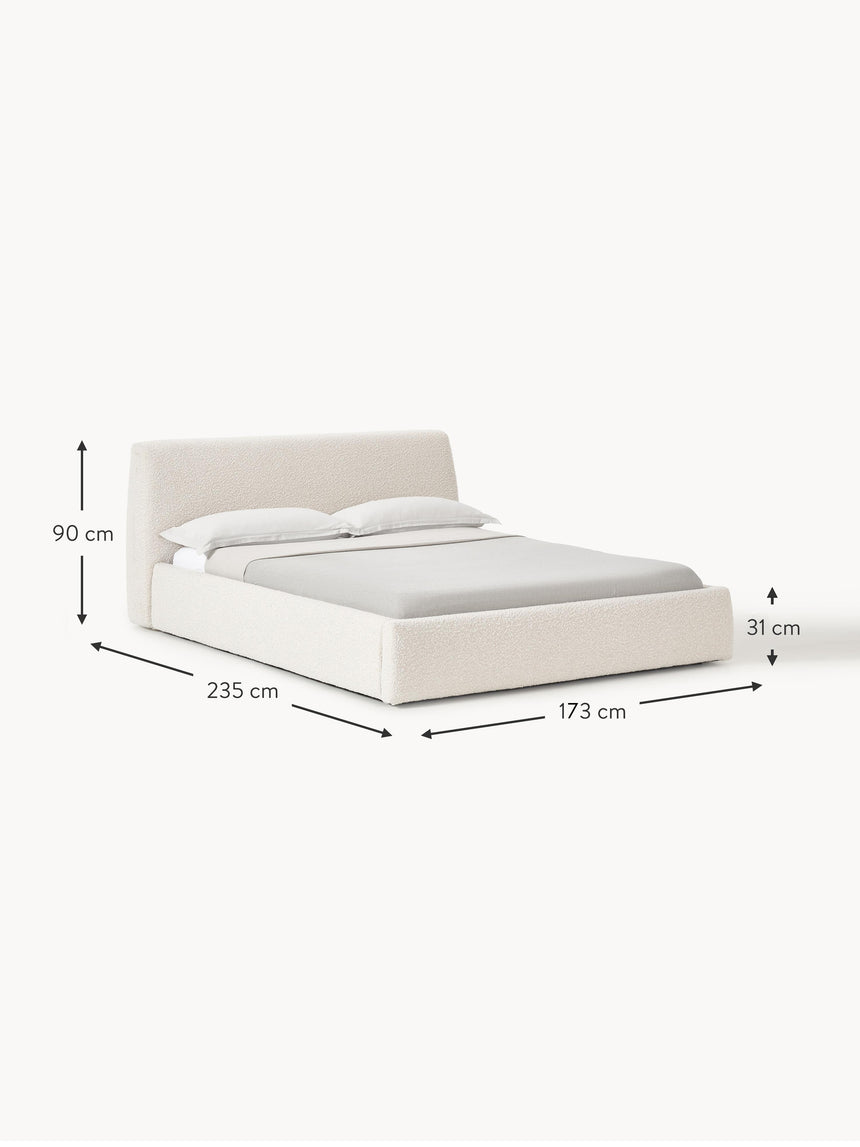 Swift Çift Kişilik Karyola Kırık Beyaz Bukle