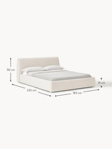 Swift Çift Kişilik Karyola Kırık Beyaz Bukle