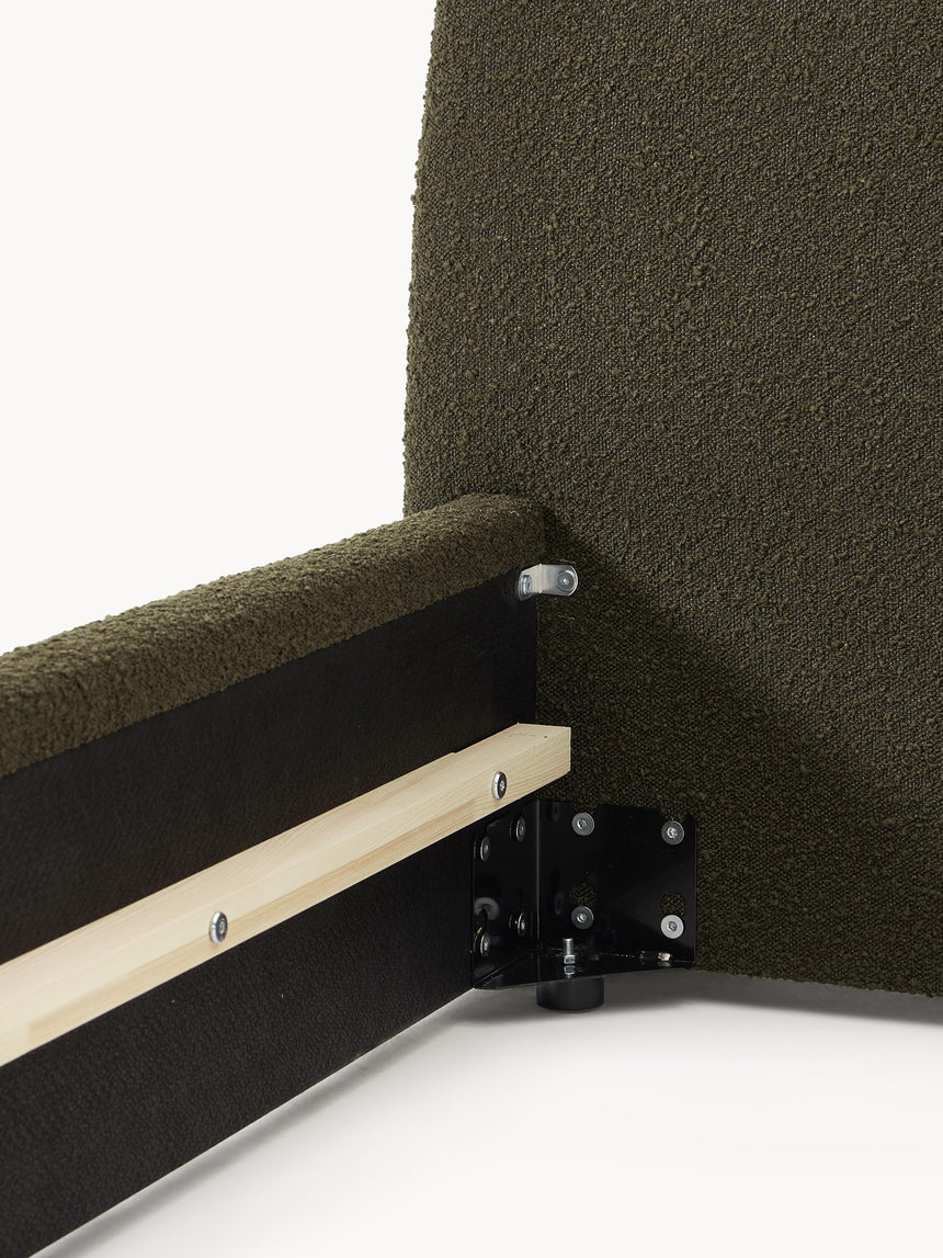 Swift Çift Kişilik Karyola Zeytin Yeşili Bukle