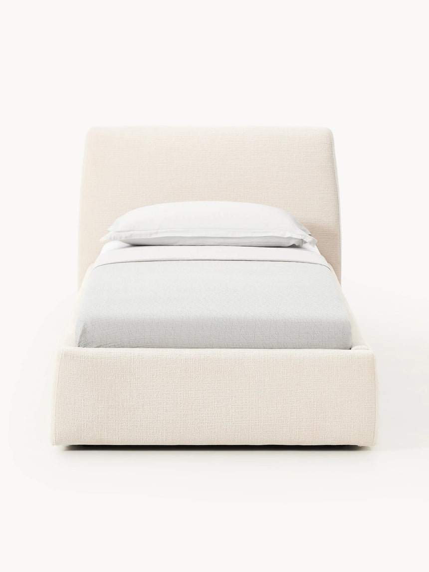 Swift Tek Kişilik Karyola Açık Bej Dokuma Kadife