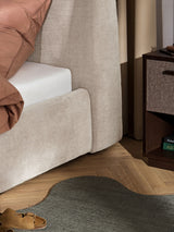 Swift Tek Kişilik Karyola Açık Bej Dokuma Kadife