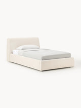 Swift Tek Kişilik Karyola Açık Bej Dokuma Kadife