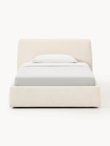 Swift Tek Kişilik Karyola Açık Bej Dokuma Kadife