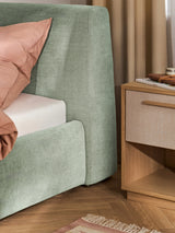 Swift Tek Kişilik Karyola Adaçayı Yeşili Dokuma Kadife