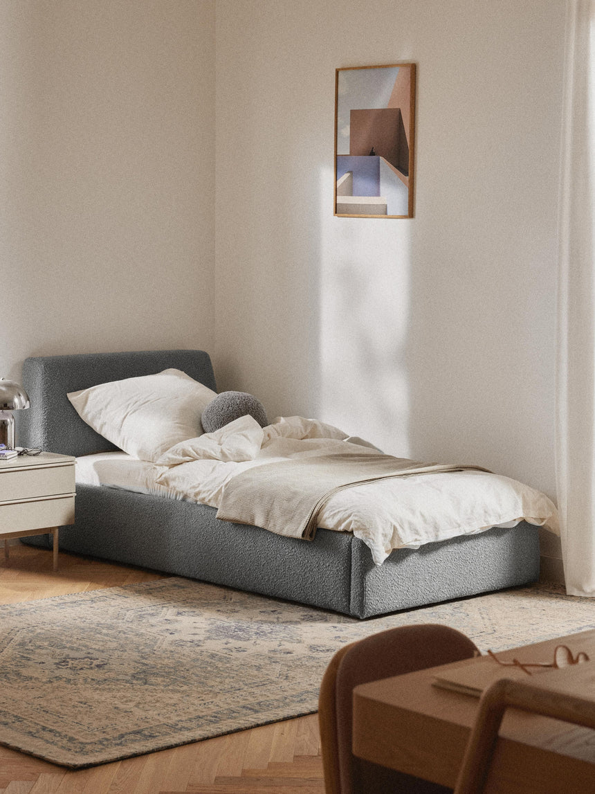 Swift Tek Kişilik Karyola Gri Bukle