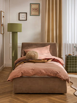 Swift Tek Kişilik Karyola Kahve Dokuma Kadife