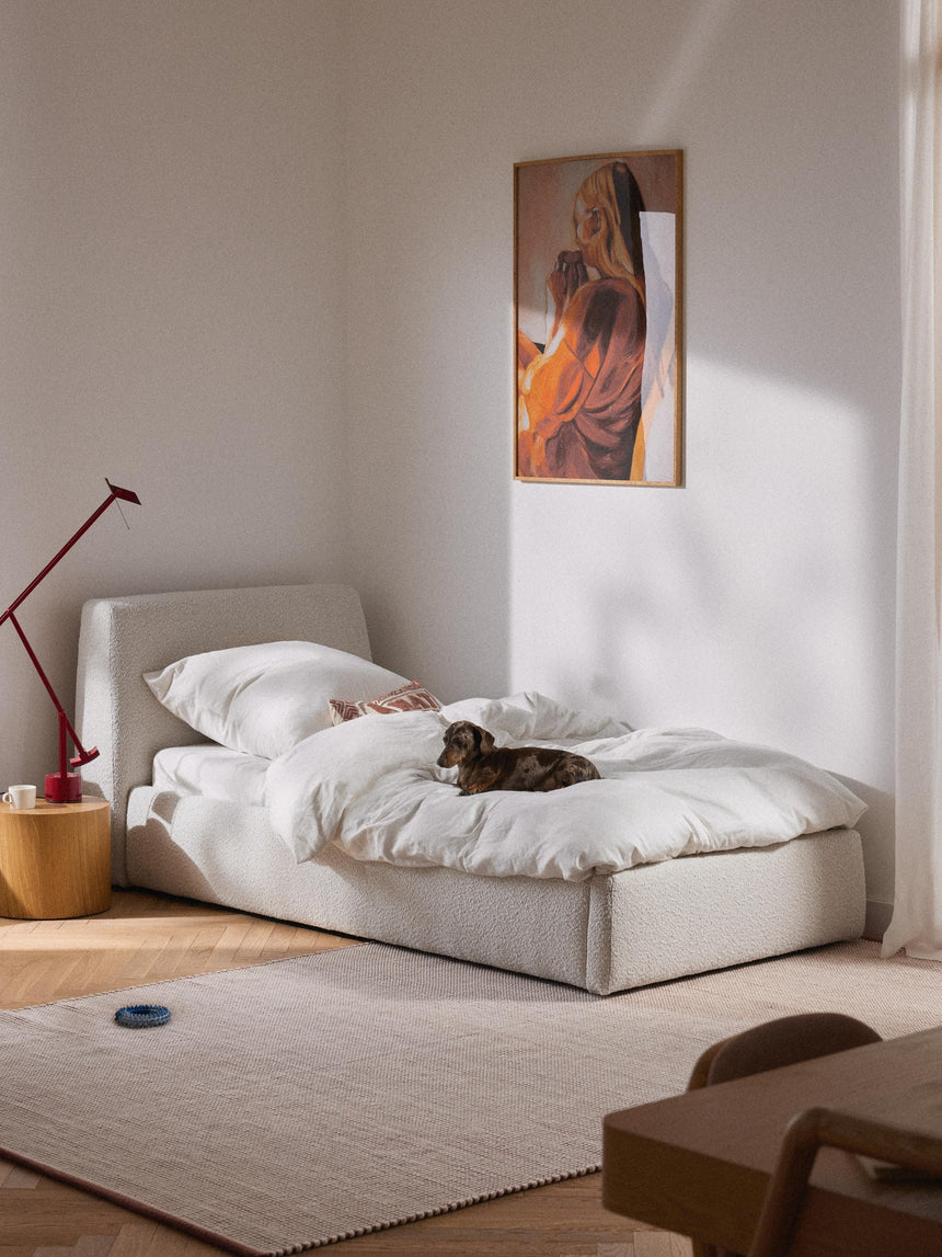 Swift Tek Kişilik Karyola Kırık Beyaz Bukle