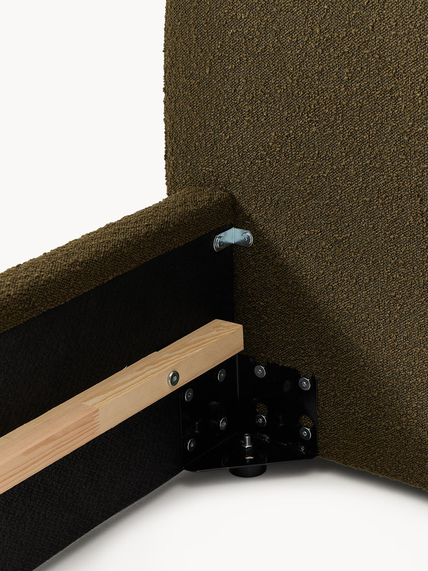 Swift Tek Kişilik Karyola Zeytin Yeşili Bukle