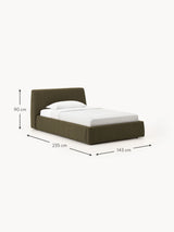 Swift Tek Kişilik Karyola Zeytin Yeşili Bukle