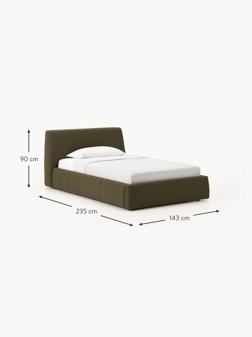Swift Tek Kişilik Karyola Zeytin Yeşili Bukle