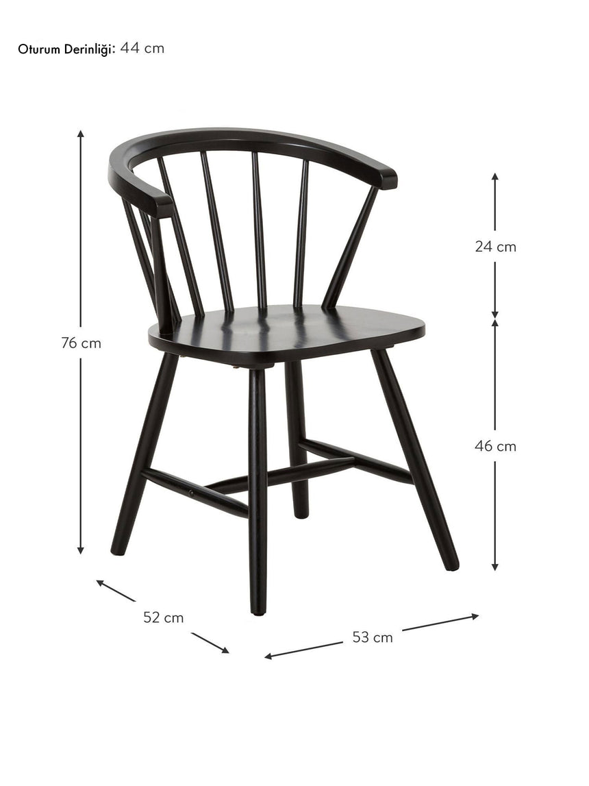 Taliant Ahşap Sandalye Siyah