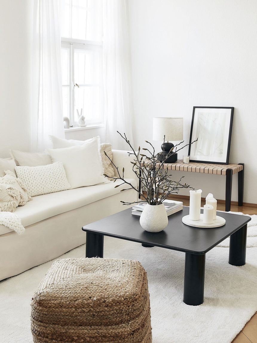 Polo Ahşap Kare Orta Sehpa Siyah