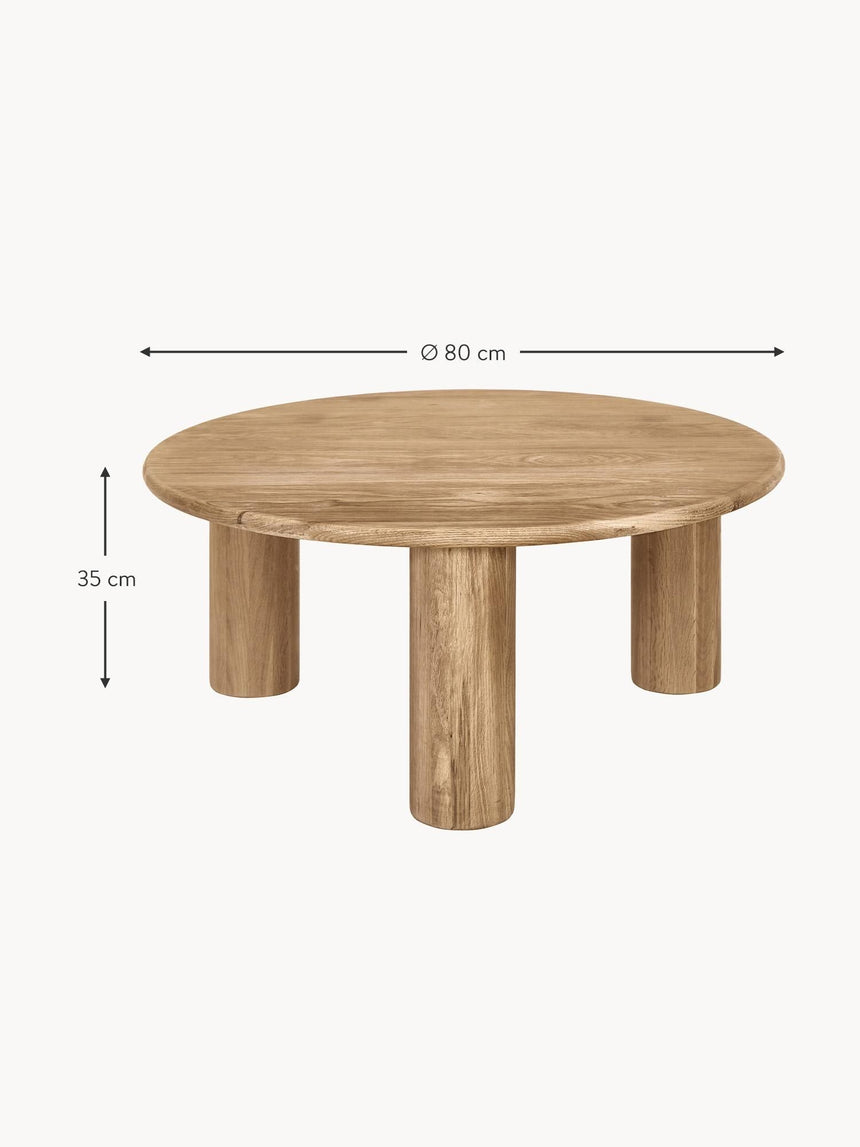 Polo Ahşap Yuvarlak Orta Sehpa Natürel