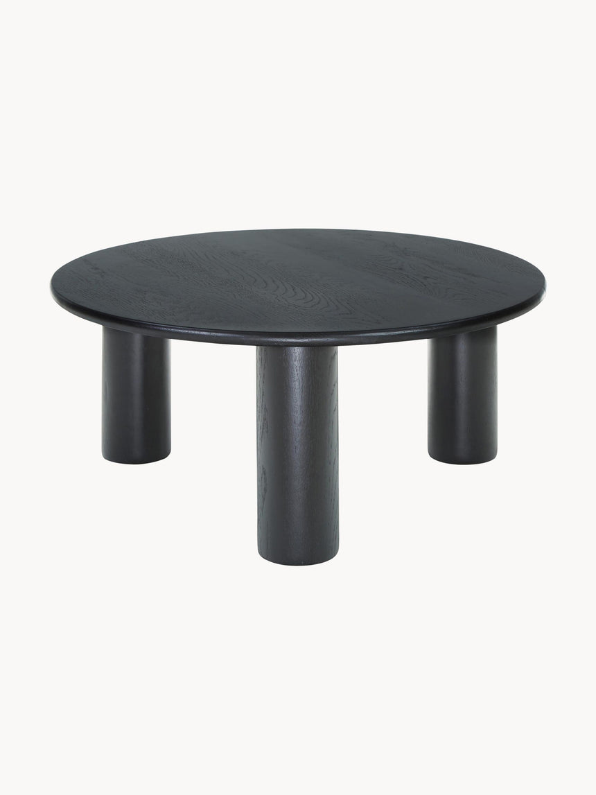 Polo Ahşap Yuvarlak Orta Sehpa Siyah