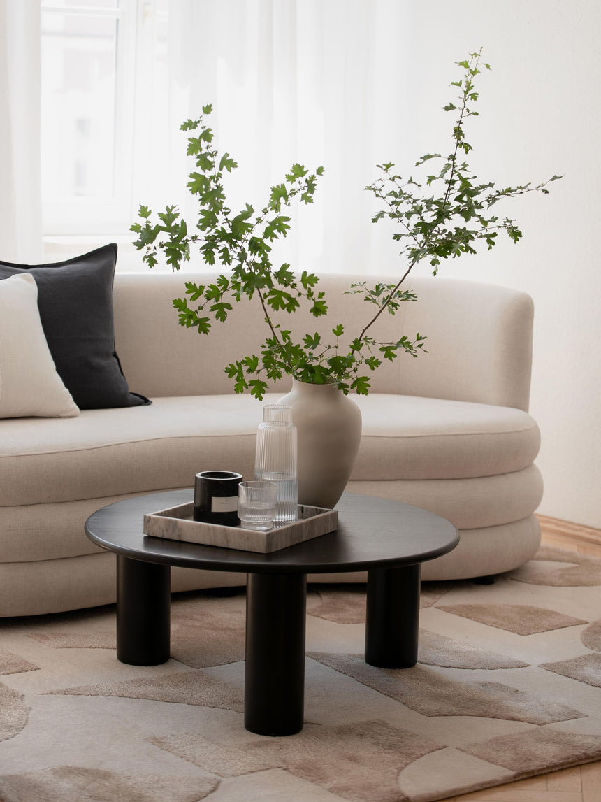 Polo Ahşap Yuvarlak Orta Sehpa Siyah