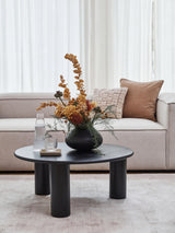 Polo Ahşap Yuvarlak Orta Sehpa Siyah