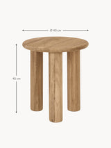 Polo Ahşap Yuvarlak Yan Sehpa Natürel