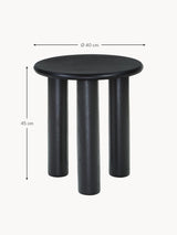 Polo Ahşap Yuvarlak Yan Sehpa Siyah