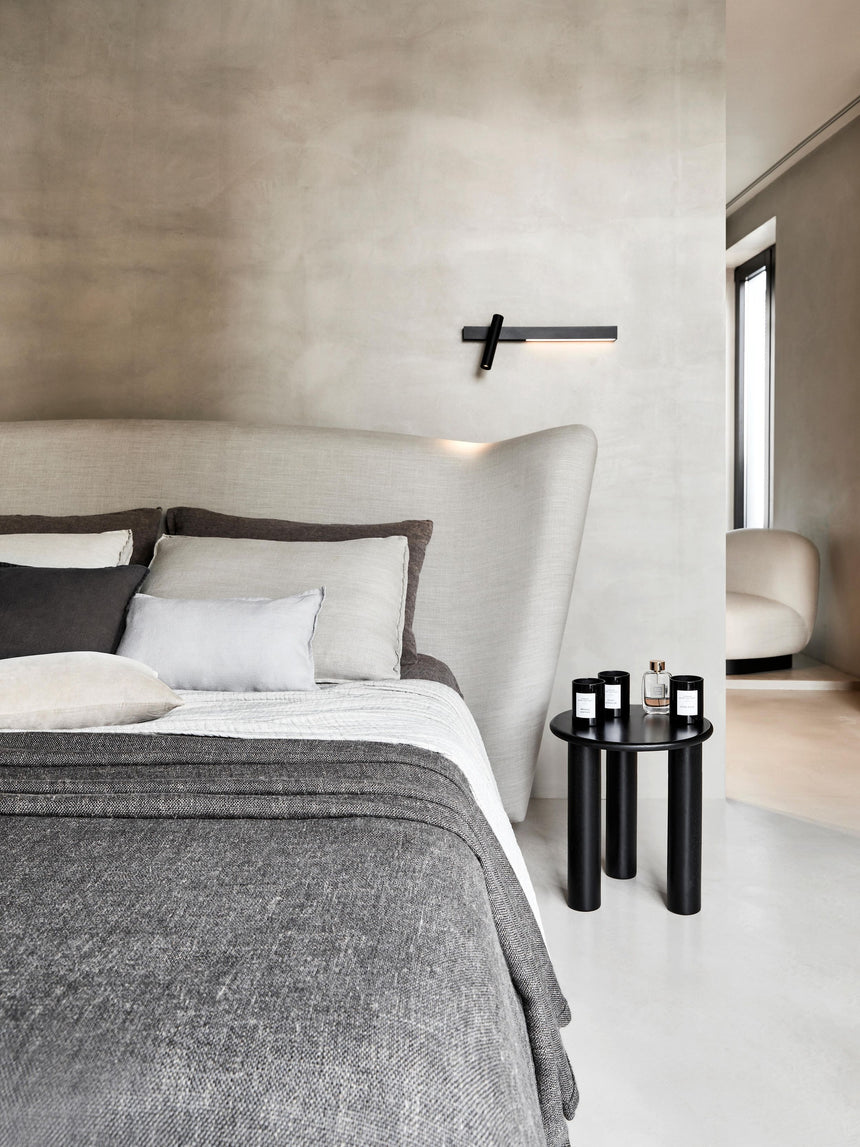 Polo Ahşap Yuvarlak Yan Sehpa Siyah