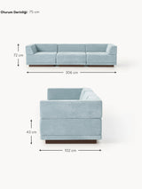 Terim Dörtlü Koltuk Açık Mavi Dokuma Kumaş