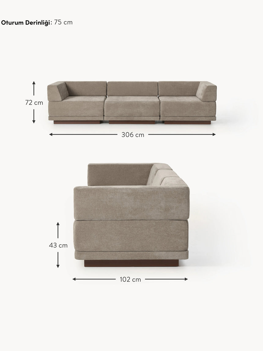 Terim Dörtlü Koltuk Kahve Dokuma Kumaş