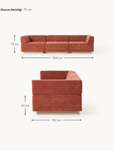 Terim Dörtlü Koltuk Kırmızı Dokuma Kumaş