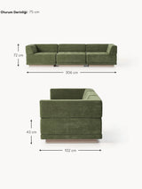 Terim Dörtlü Koltuk Yeşil Dokuma Kumaş