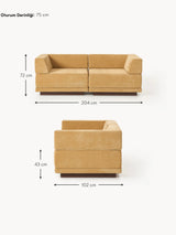 Terim İkili Koltuk Hardal Sarısı Dokuma Kumaş