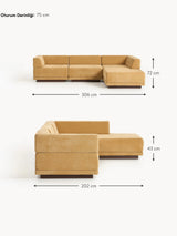 Terim Large Köşe Koltuk Hardal Sarısı Dokuma Kumaş