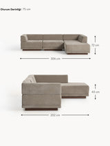 Terim Large Köşe Koltuk Kahve Dokuma Kumaş