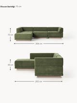 Terim Large Köşe Koltuk Yeşil Dokuma Kumaş